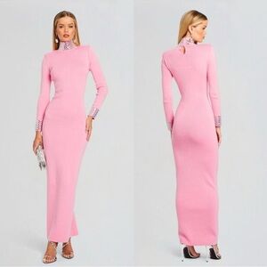 NWT Retrofete Monroe Embellished Knit Dress in Peony Pink size Medium